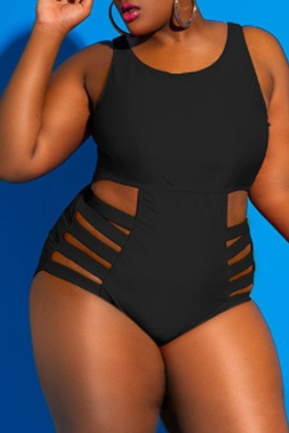 PLUS high waist strap one piece swimsuit