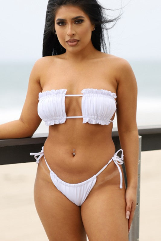 sexy folds hollow bikini