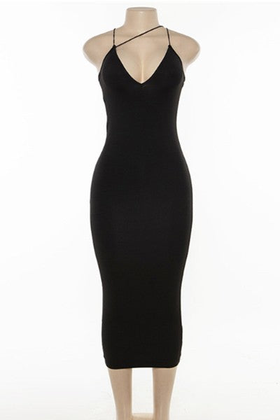 sling V neck sexy  hip dress