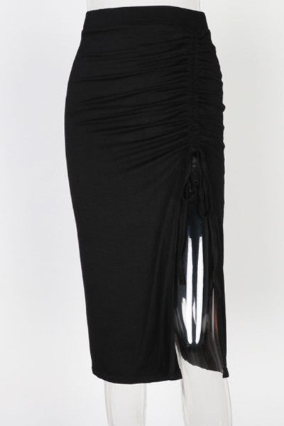 high waist split skirt