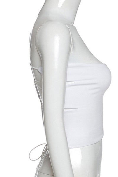 sexy strappy halter one shoulder top