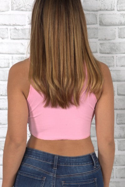 contrast color straps top