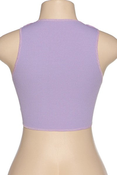 contrast color straps top