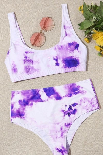 tie dye  high waist sexy bikini