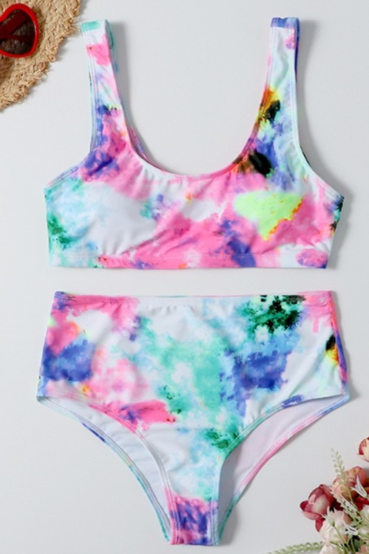 tie dye  high waist sexy bikini
