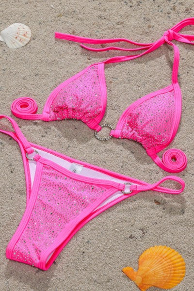 Rhinestones  studded  sexy bikini