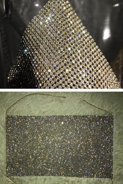 nightclub backless rhinestone top