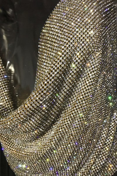 nightclub backless rhinestone top