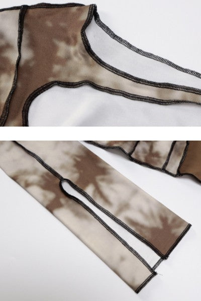 side one-shoulder long-sleeved navel top