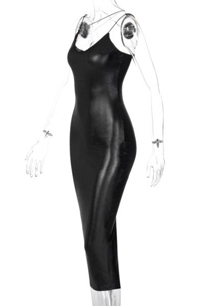 pu sexy sling dress