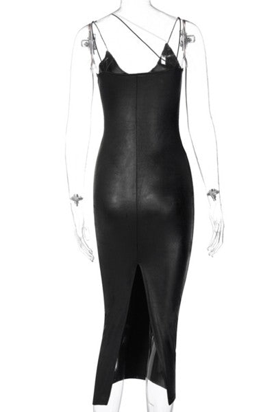 pu sexy sling dress