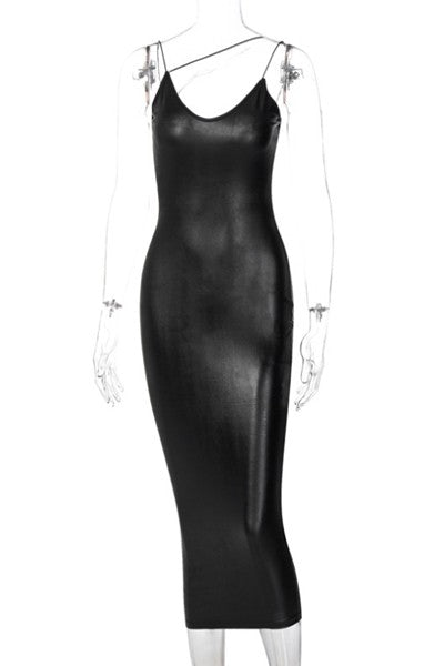 pu sexy sling dress