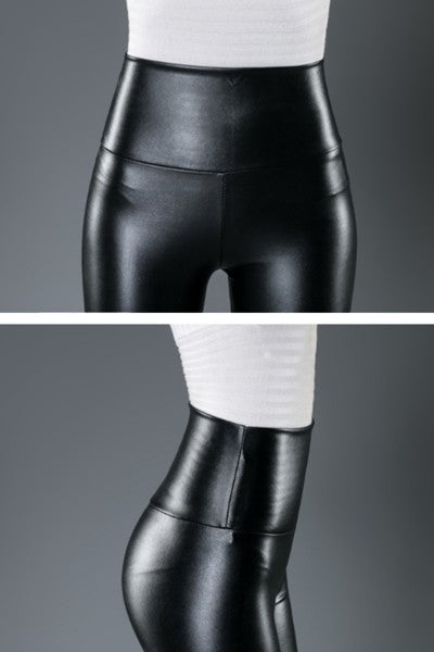 high waist  PU leggings