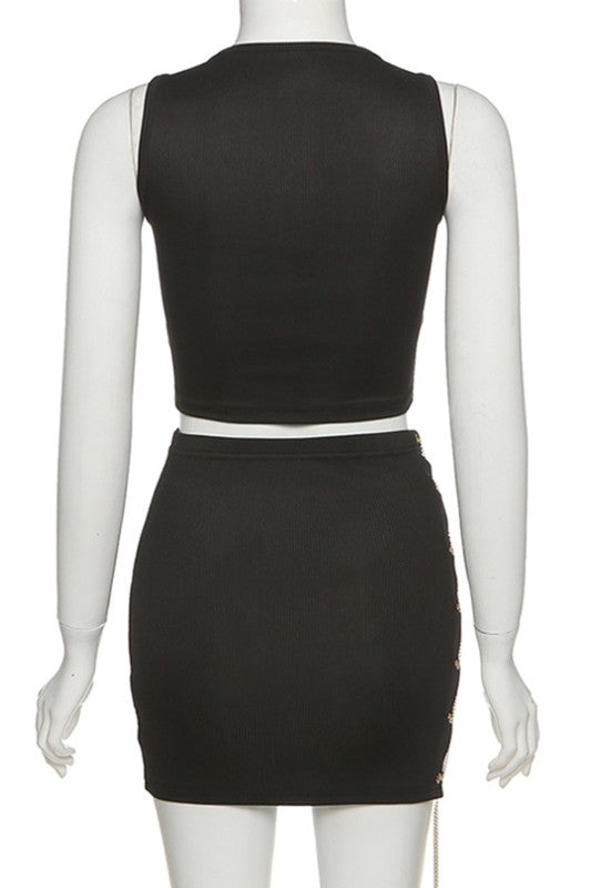 trade chain straps casual set