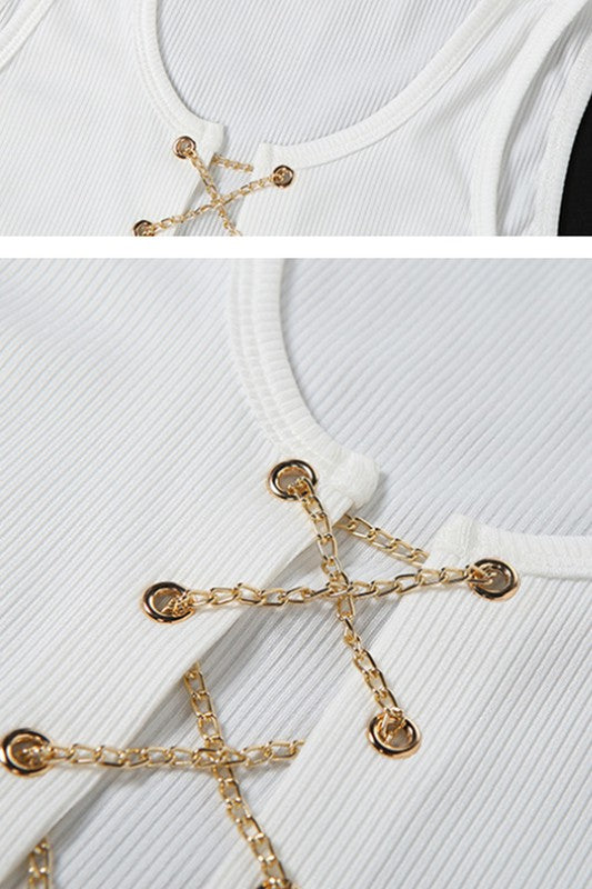 trade chain straps casual set