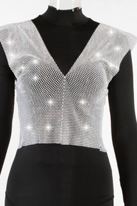 sexy nightclub Rhinestone vest