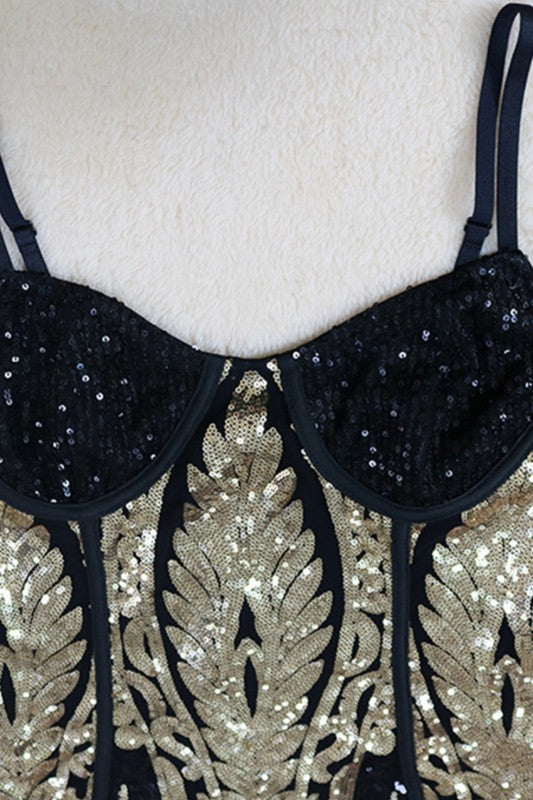 sexy sling sequined V-neck  party dress