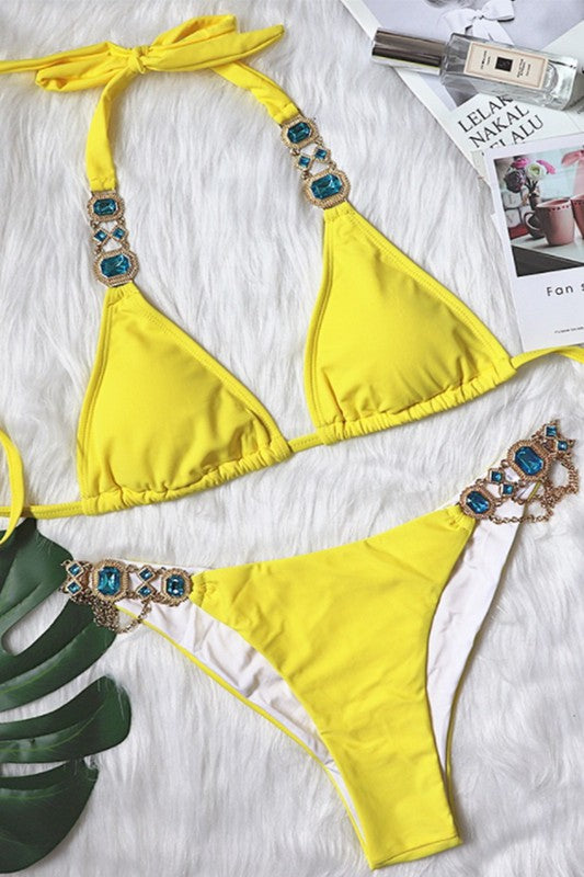 Jeweled two piece swimsuit