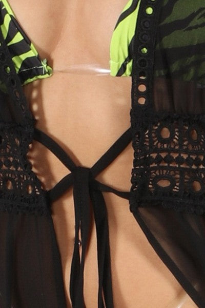 Mesh see-through cover up