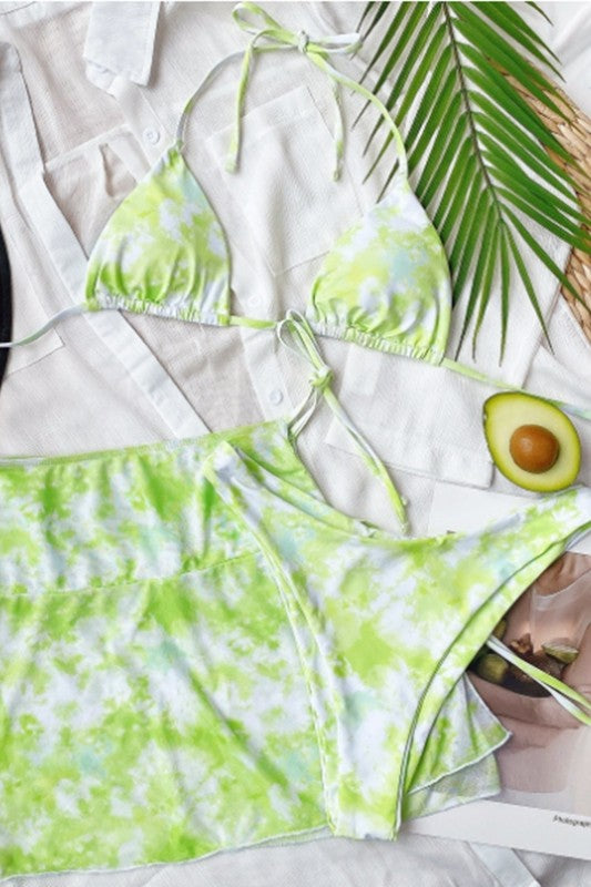 Tie dye two piece set with cover up