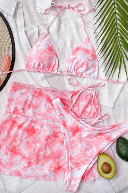 Tie dye two piece set with cover up