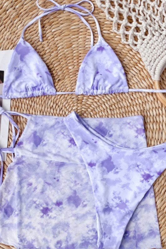 Tie dye two piece set with cover up