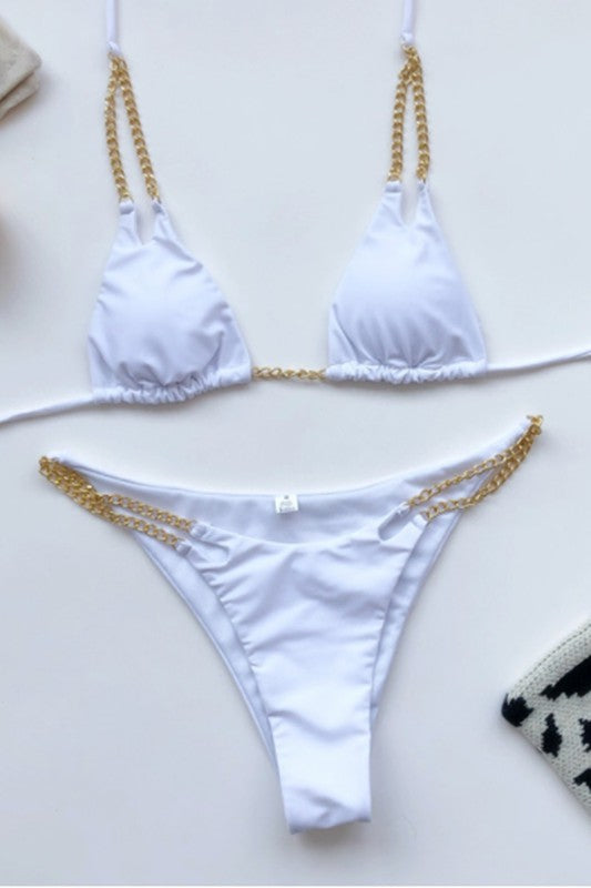 Chain two piece swimsuit