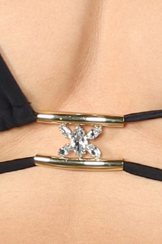 Sexy double strapped two piece swimsuit