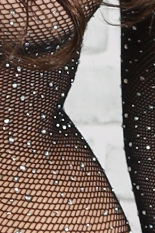 sexy open Rhinestone bodysuit