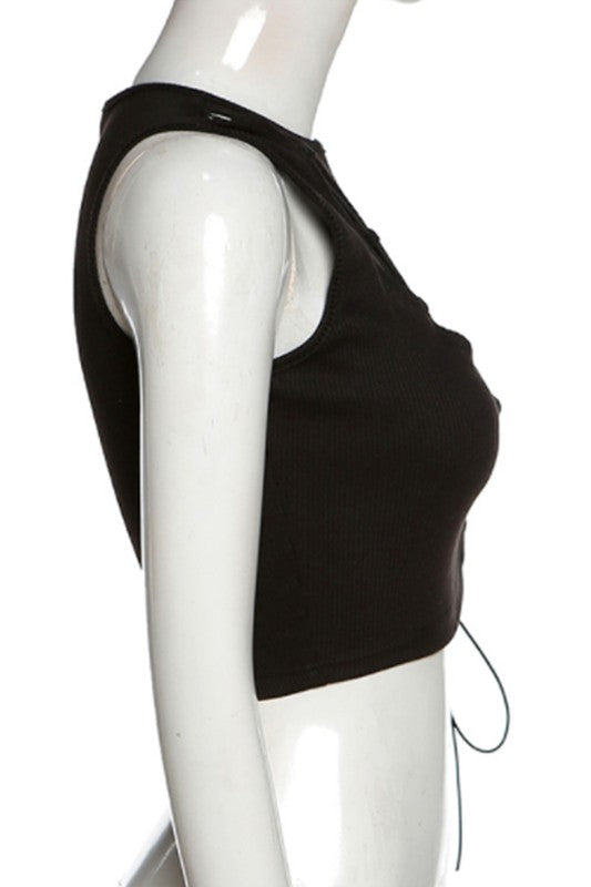 sexy hollow strap short top