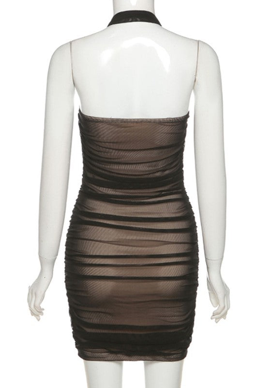 halter  neck sexy slim dress