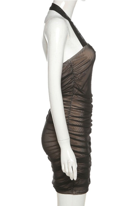 halter  neck sexy slim dress