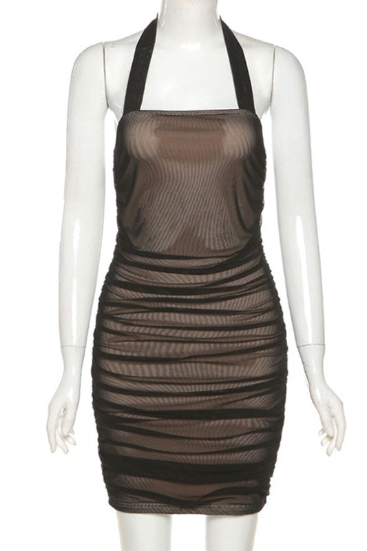 halter  neck sexy slim dress