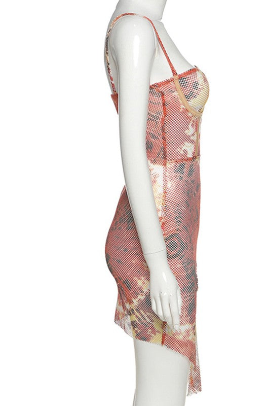 sexy bag hip slim printed dress