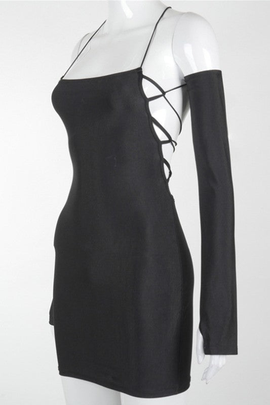 halter hanging neck slim dress