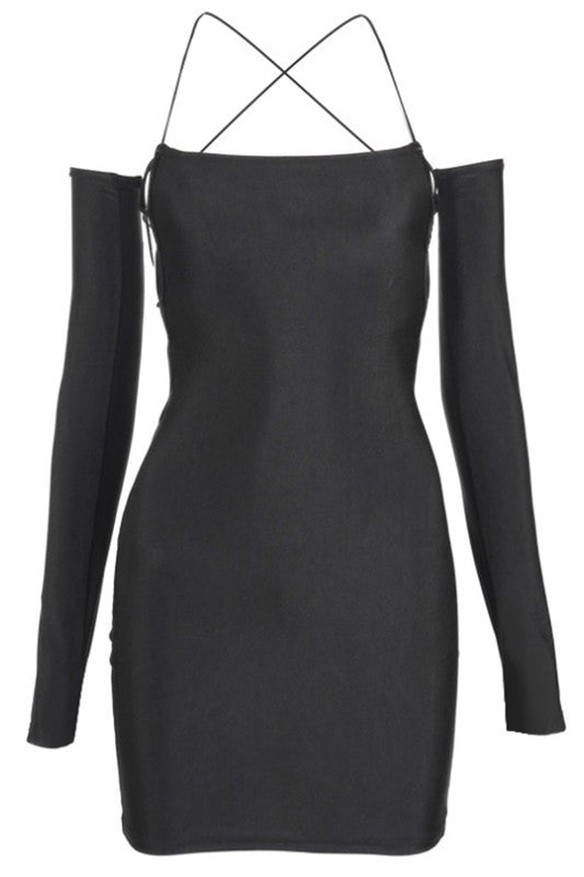 halter hanging neck slim dress