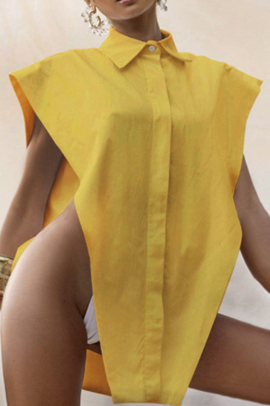 Loose Show-Shoulder Vest