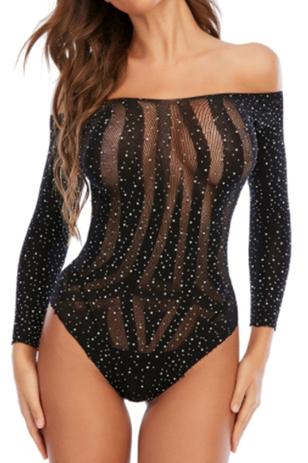 Shiny Rhinestone Bodysuit