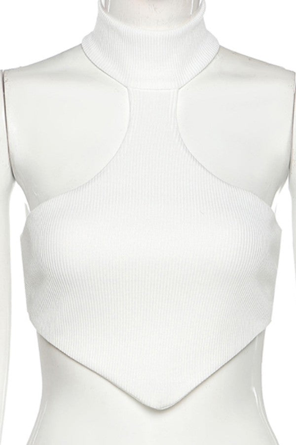 Sexy Cropped Halter Slim Short Vest