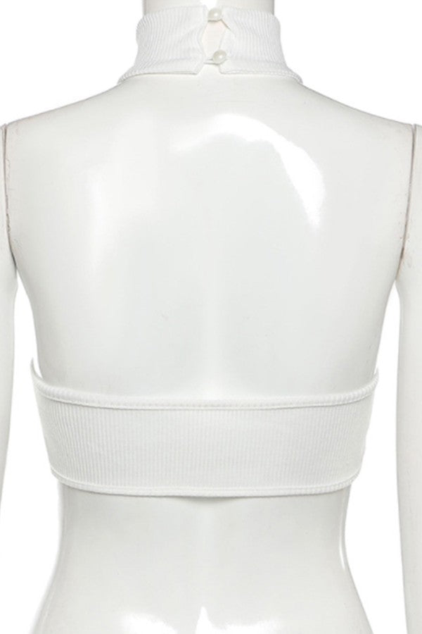 Sexy Cropped Halter Slim Short Vest