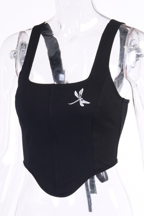 Printed Shoulder Top