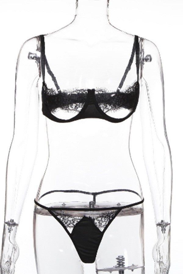 Sexy Lace Cutout Lingerie Set