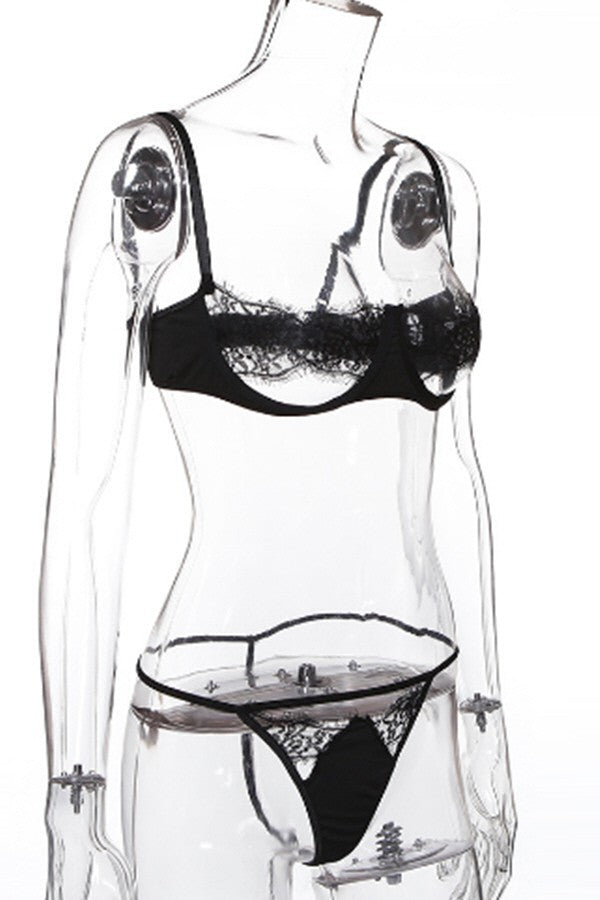 Sexy Lace Cutout Lingerie Set