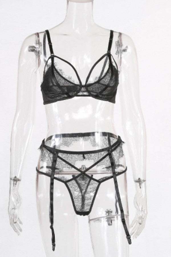 Sexy Lace Three-piece Lingerie Set