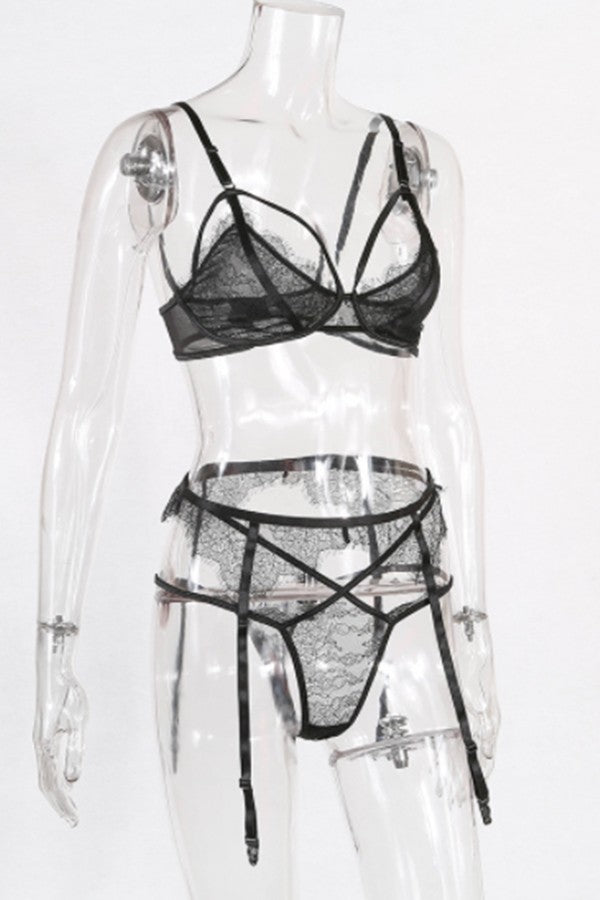 Sexy Lace Three-piece Lingerie Set