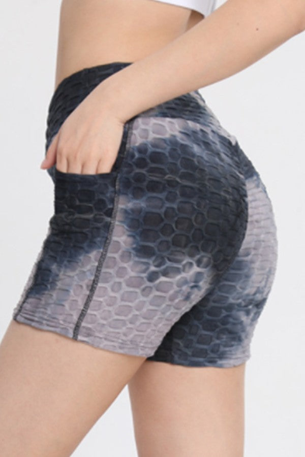 Tie-dye High-Waisted Activewear Shorts