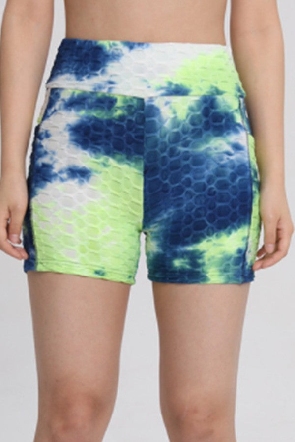 Tie-dye High-Waisted Activewear Shorts
