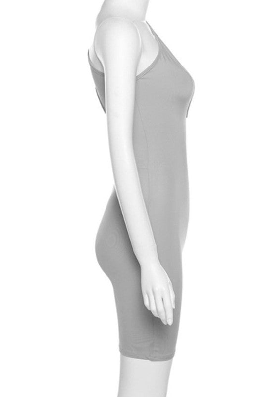 tight fitting sleeveless casual romper