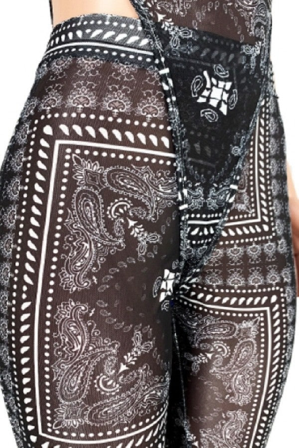 High-neck Printed Two-piece Set