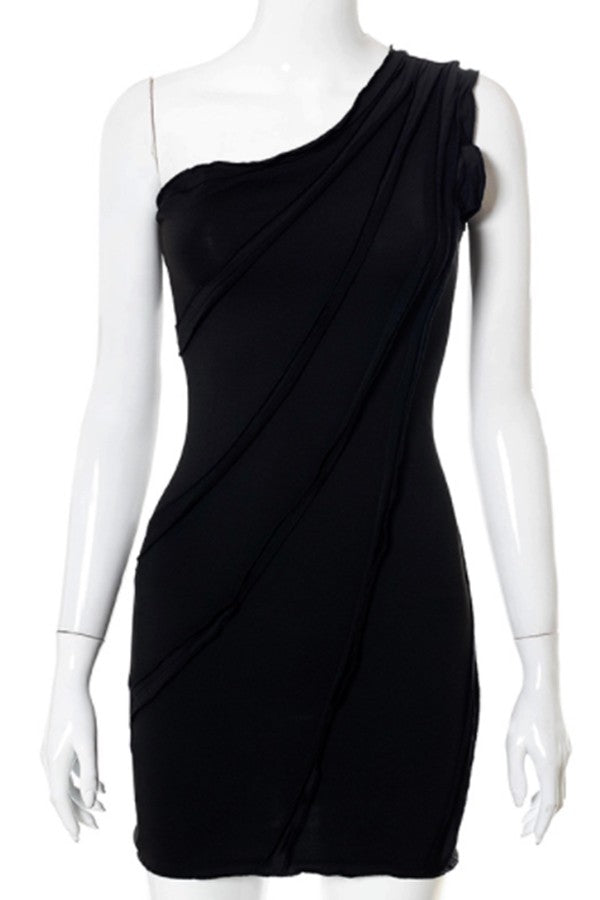 hollow open backpack hip short dress